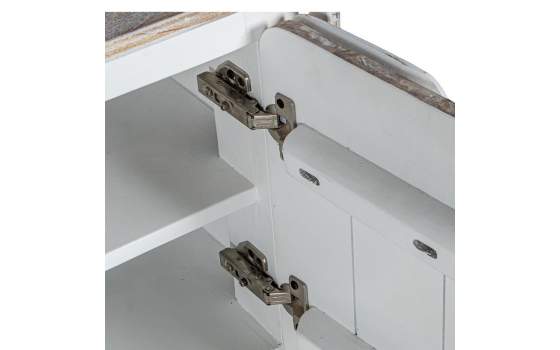 Mueble TV Madera Mango Blanco Decape 4 Puertas Agassiz