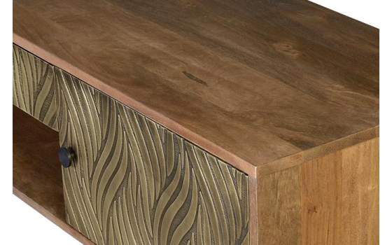 Mueble TV Madera Mango Detalles en Bronce Repujado Adiasn