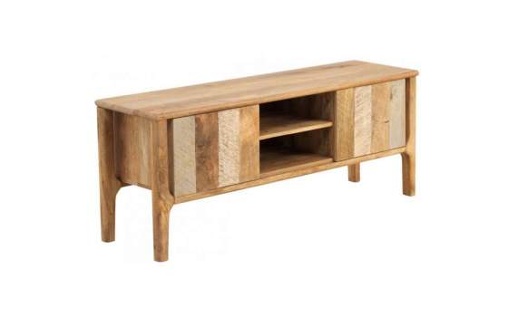Mueble TV Madera Mango Gris Decape Natural Serie Atrade