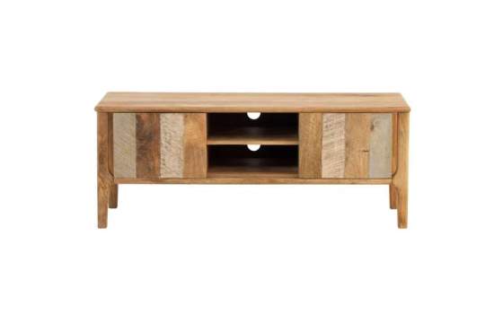 Mueble TV Madera Mango Gris Decape Natural Serie Atrade
