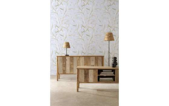 Mueble TV Madera Mango Gris Decape Natural Serie Atrade