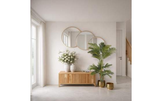 Mueble TV Madera Acacia Natural - Serie Anzar