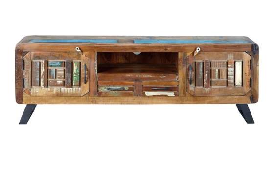 Mueble TV Madera Reciclada Colores Descapados Serie Abrian
