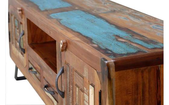Mueble TV Madera Reciclada Colores Descapados Serie Abrian