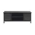 Mueble TV Metal 2 Puertas Negro Serie Industrial Asaxham