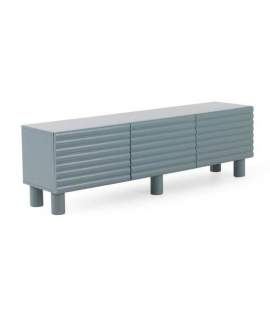 Mueble TV Moderno 3 Puertas Onduladas Color Azul Axally Mueble TV Moderno 3 Puertas Onduladas Color Azul Axally