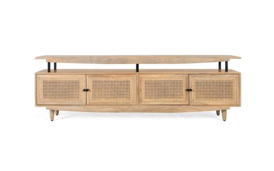 Mueble TV Moderno 4 Puertas Rejilla Ratan Serie Arcolat