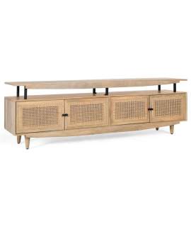 Mueble TV Moderno 4 Puertas Rejilla Ratan Serie Arcolat
