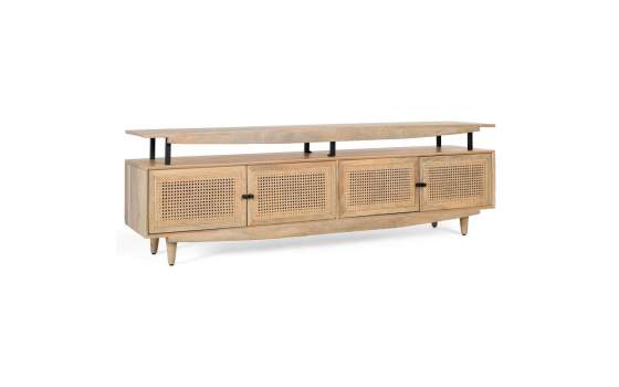 Mueble TV Moderno 4 Puertas Rejilla Ratan Serie Arcolat