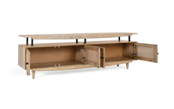 Mueble TV Moderno 4 Puertas Rejilla Ratan Serie Arcolat