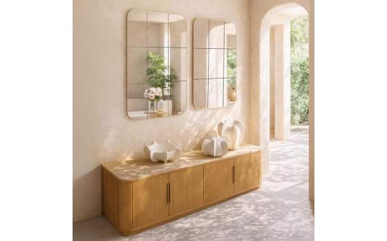 Mueble TV Moderno 4 Puertas Roble Laminado Serie Aigner