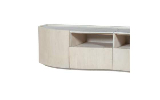 Mueble TV Moderno Madera Mango y Marmol Serie Ishat Mueble TV Moderno Madera Mango y Marmol Serie Ishat