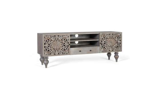 Mueble TV Oriental 2 Puertas Gris Decape Serie Adlerspa