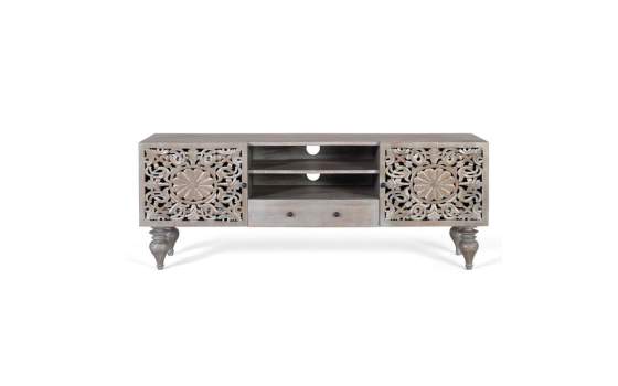 Mueble TV Oriental 2 Puertas Gris Decape Serie Adlerspa