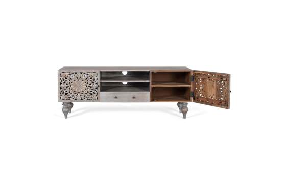 Mueble TV Oriental 2 Puertas Gris Decape Serie Adlerspa