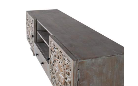 Mueble TV Oriental 2 Puertas Gris Decape Serie Adlerspa