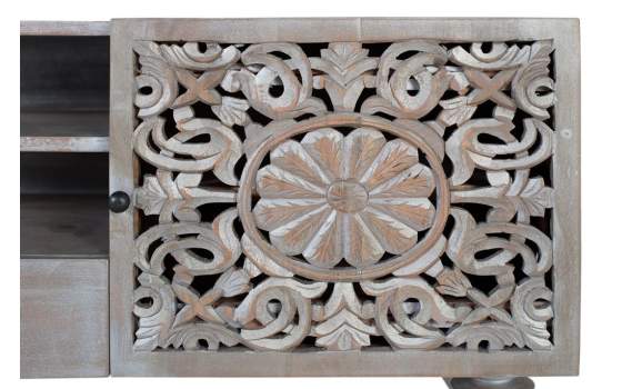 Mueble TV Oriental 2 Puertas Gris Decape Serie Adlerspa