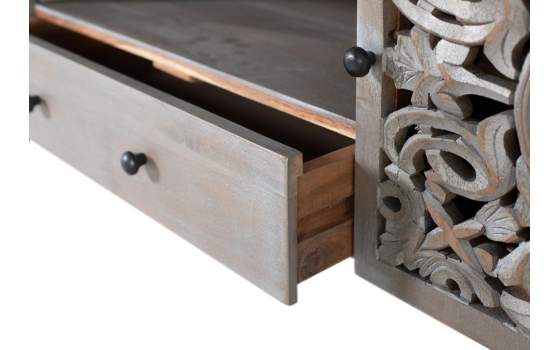 Mueble TV Oriental 2 Puertas Gris Decape Serie Adlerspa