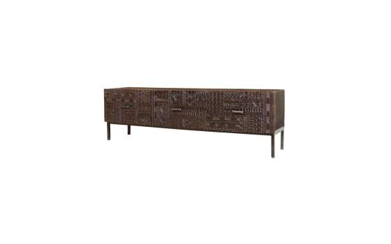 Mueble TV Oriental Etnico 3 Cajones Serie Jeroglifico