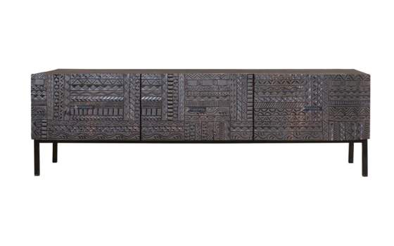 Mueble TV Oriental Etnico 3 Cajones Serie Jeroglifico