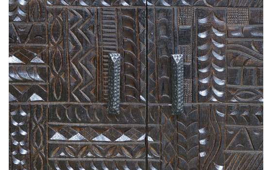 Mueble TV Oriental Etnico 3 Cajones Serie Jeroglifico