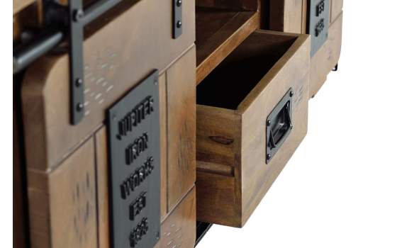 Mueble TV Pequeño Puertas Correderas Cajon Industrial Aibiri