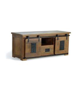 Mueble TV Pequeño Puertas Correderas Cajon Industrial Aibiri