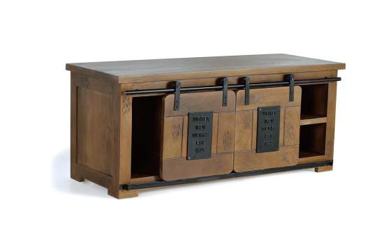 Mueble TV Pequeño Puertas Correderas Cajon Industrial Aibiri