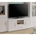 Mueble TV Pino Macizo Blanco 2 Puertas 1 Cajon Serie Aranys