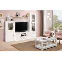 Mueble TV Pino Macizo Blanco 2 Puertas 1 Cajon Serie Aranys