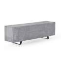 Mueble TV Puertas Cajones Decorados Color Gris Alcurtar