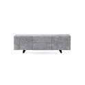 Mueble TV Puertas Cajones Decorados Color Gris Alcurtar