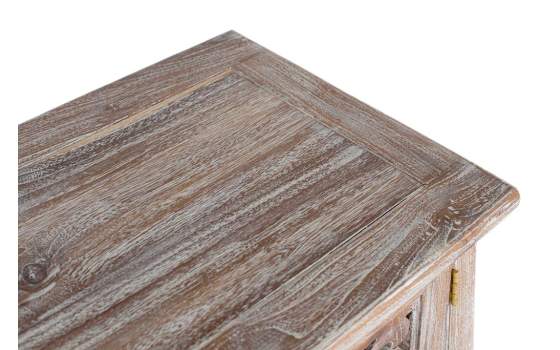 Mueble TV Rustico 2 Puertas Talladas Blanco Decape Amored