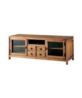 Mueble TV Rustico 4 Cajones 2 Puertas en Pino Macizo