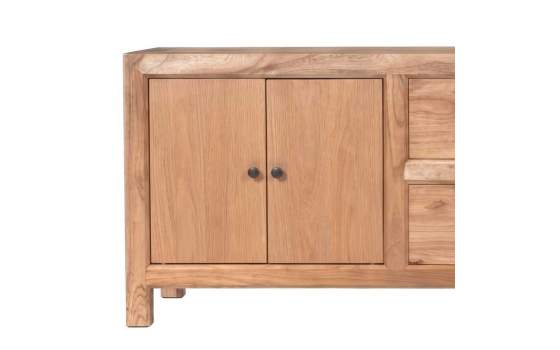 Mueble TV Rustico Madera Mindi 4 Puertas 2 Cajones Serie Apelby