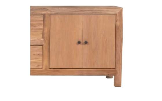Mueble TV Rustico Madera Mindi 4 Puertas 2 Cajones Serie Apelby