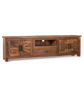 Mueble TV Rustico Madera Reciclada 4 Puertas 1 Cajon Aisne