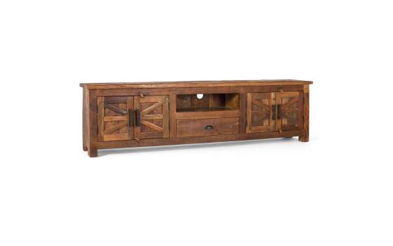 Mueble TV Rustico Madera Reciclada 4 Puertas 1 Cajon Aisne