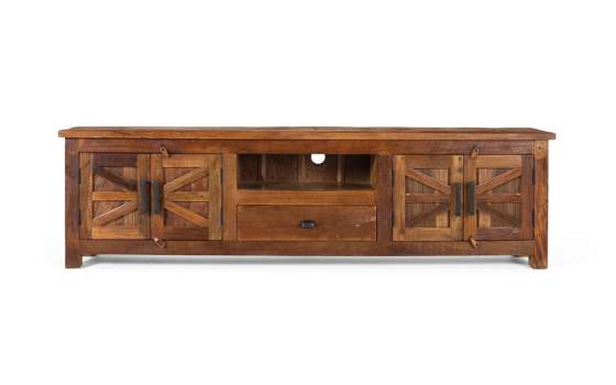 Mueble TV Rustico Madera Reciclada 4 Puertas 1 Cajon Aisne