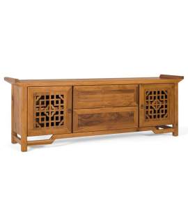 Mueble TV Tallado Estilo Oriental 2 Puertas Serie Ascanio