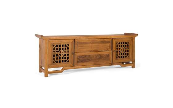 Mueble TV Tallado Estilo Oriental 2 Puertas Serie Ascanio