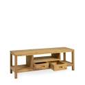 Mueble TV Teca Acabado Natural 2 Cajones Serie Teide