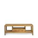 Mueble TV Teca Acabado Natural 2 Cajones Serie Teide