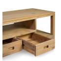 Mueble TV Teca Acabado Natural 2 Cajones Serie Teide