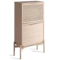 Mueble Zapatero 2 Puertas Abatibles Madera Ratan - Serie Weurtz