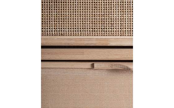 Mueble Zapatero 2 Puertas Abatibles Madera Ratan - Serie Weurtz