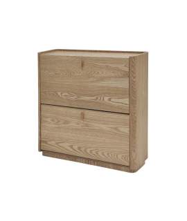 Mueble Zapatero 2 Puertas Basculantes Madera Natural Nereide