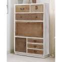 Mueble Zapatero Alto 6 Cajones 2 Puertas Rustico Rattan Ancosta