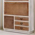 Mueble Zapatero Alto 6 Cajones 2 Puertas Rustico Rattan Ancosta