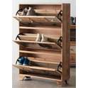 Mueble Zapatero Alto 6 Cajones 2 Puertas Rustico Rattan Ancosta